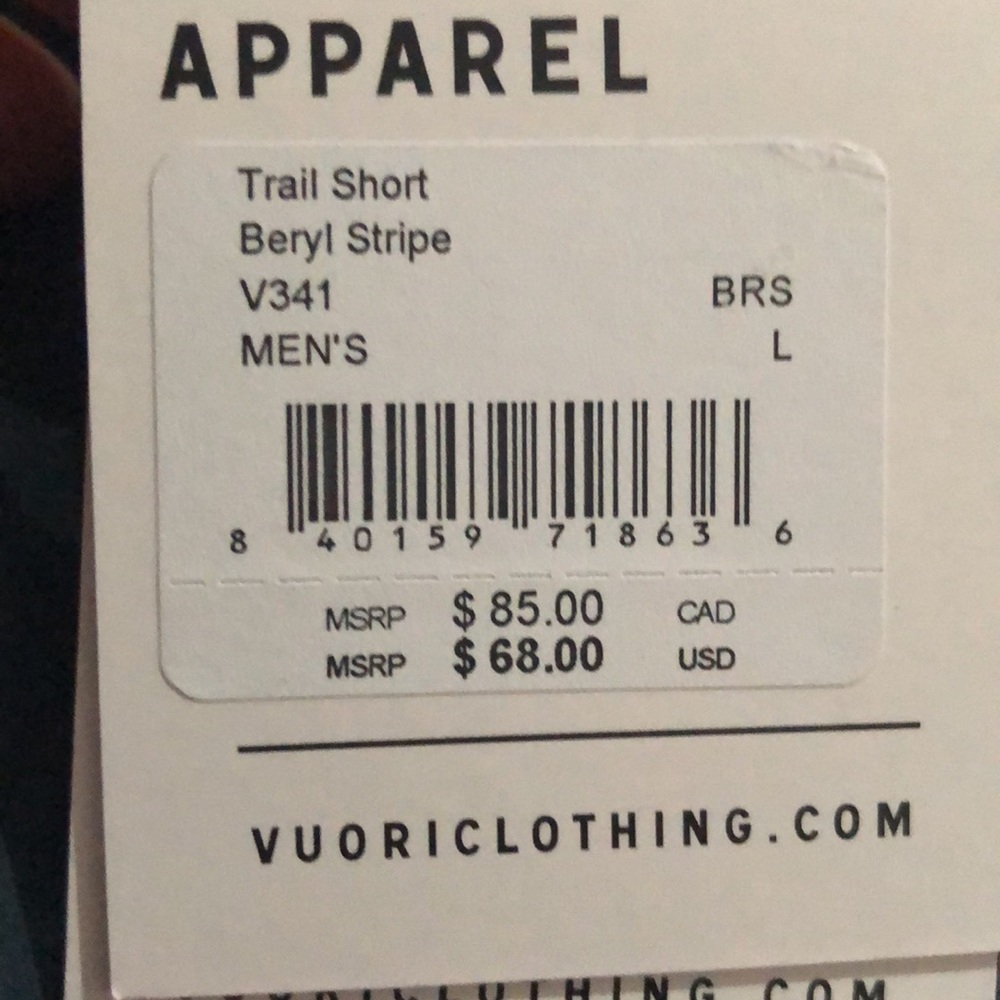 NWT 💥 LAST ONE - S | Vuori / Trail Short - Beryl Stripe - Picture 9 of 14